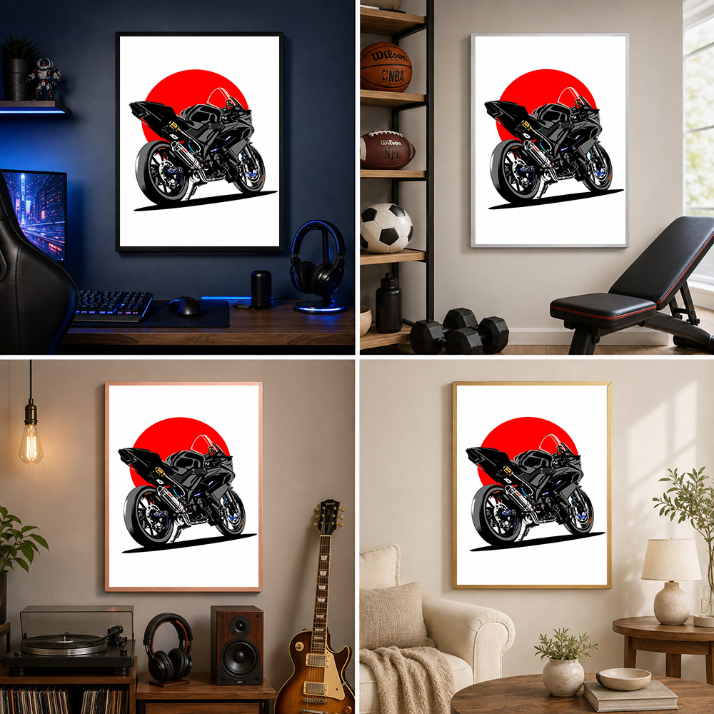 Black Sport Motorcycle Red Sun - Riding Gear recension och pris